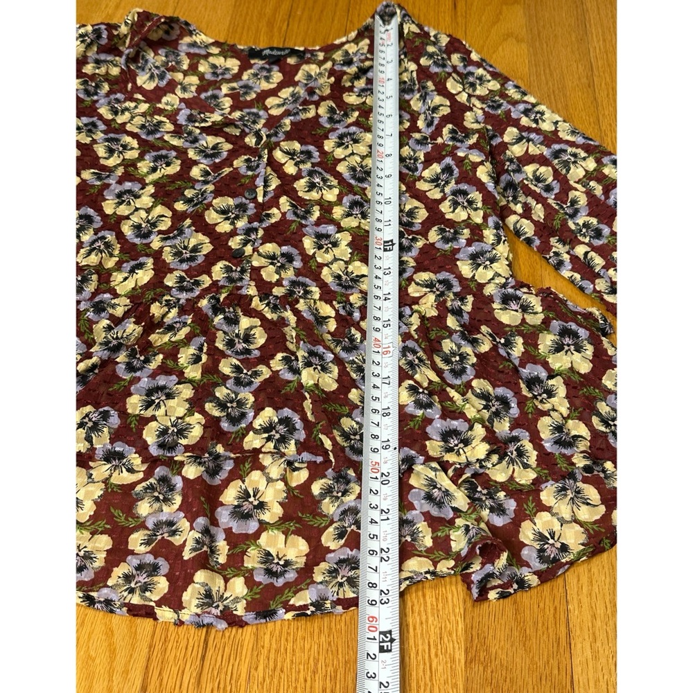 Madewell Drawstring Ruffle-Hem Top - Picture 6 of 9